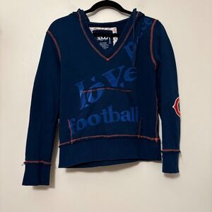Touch by Alyssa Milano Chicago Bears NFL Football V-Neck Hoodieโ Navy Orange M
